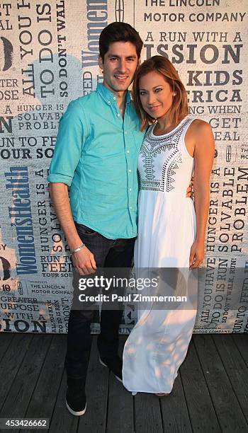 Chief Meteorologist, Good Morning America Ginger Zee and husband Ben Aaron attend Women's Health Hosts Hamptons "Party Under The Stars" for RUN10...