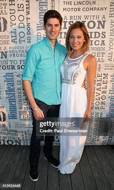 Chief Meteorologist, Good Morning America Ginger Zee and husband Ben Aaron attend Women's Health Hosts Hamptons "Party Under The Stars" for RUN10...