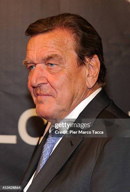 Gerhard Fritz Kurt Schroeder attends a photocall during the 67th Locarno Film Festival on August 9, 2014 in Locarno, Switzerland.