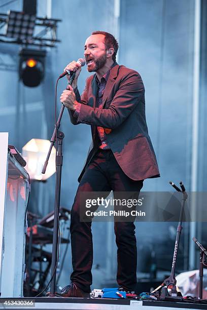 Singer James Mercer of Broken Bells performs at the Squamish Valley Music Festival on August 9, 2014 in Squamish, Canada.