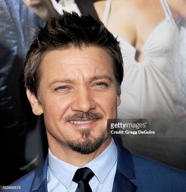 Actor Jeremy Renner arrives at the Los Angeles premiere of "American Hustle" at Directors Guild Theatre on December 3, 2013 in West Hollywood,...