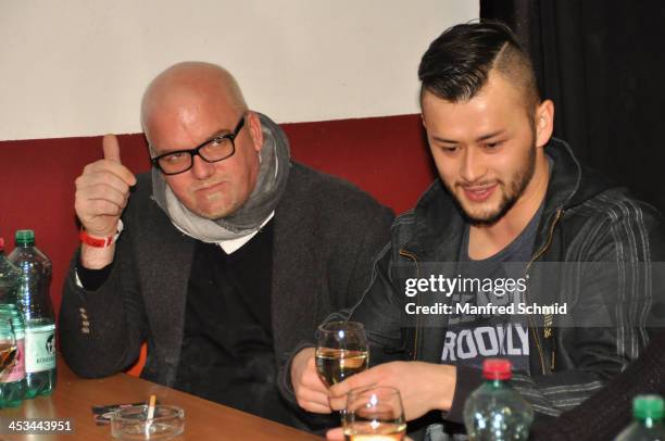 Oetzi and Lukas Ploechl of Trackshittaz attend the aftershow party during the Stefanie Werger & Friends concert at Stadthalle Wien on November 28,...