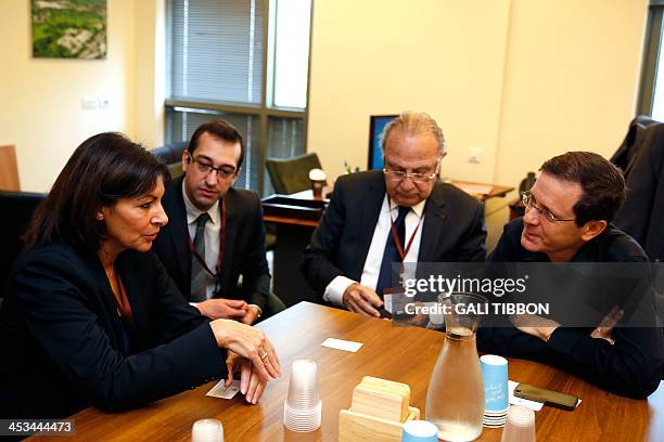 Anne Hidalgo , Paris deputy mayor and Socialist Party candidate for the primary round of Paris municipal elections meets with Israeli opposition...