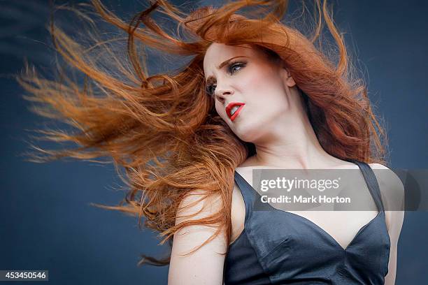Simone Simons performs with Epica on Day 2 of the Heavy Montreal Festival on August 10, 2014 in Montreal, Canada.