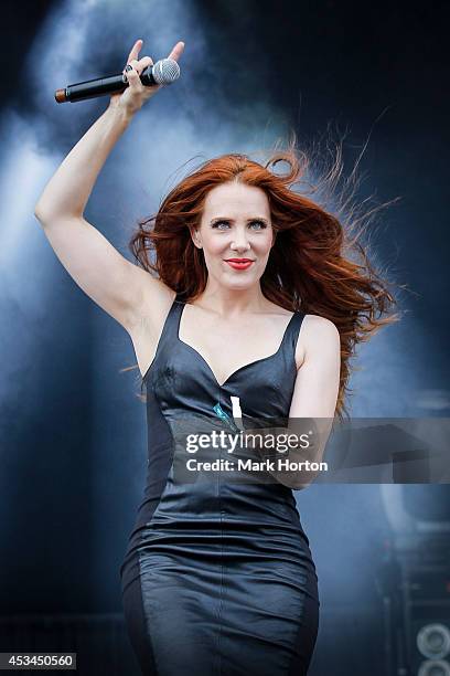 Simone Simons performs with Epica on Day 2 of the Heavy Montreal Festival on August 10, 2014 in Montreal, Canada.