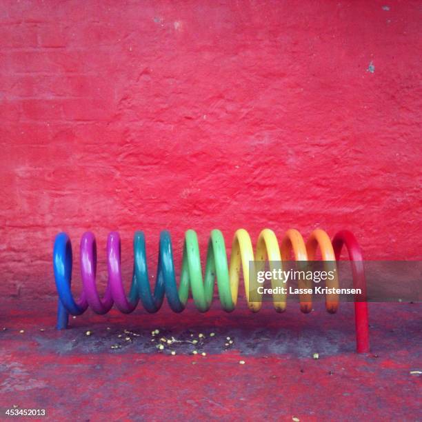 Colorful Bike Racks 125 Bike Rack Wall Stock Photos, High-Res Pictures, and Images - Getty ...