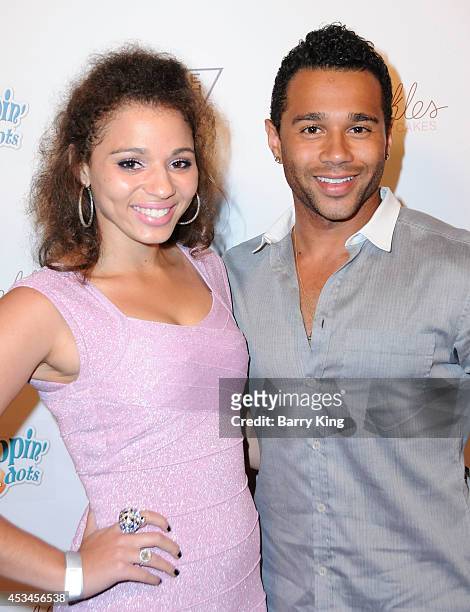 Actor Corbin Bleu and sister Hunter Reivers arrive at Blake Michael's 18th Birthday on Riviera 31 on August 9, 2014 in Beverly Hills, California.