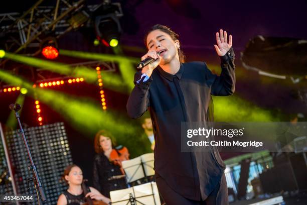 Jessie Ware performs on stage at Wilderness Festival at Cornbury Park on August 10, 2014 in Oxford, United Kingdom.