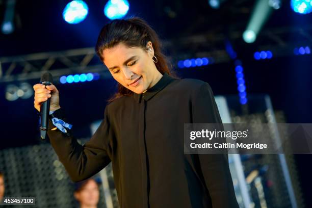 Jessie Ware performs on stage at Wilderness Festival at Cornbury Park on August 10, 2014 in Oxford, United Kingdom.