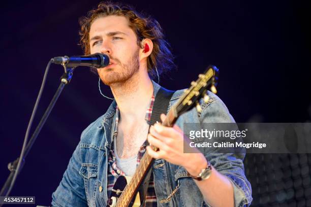 Hozier performs on stage at Wilderness Festival at Cornbury Park on August 10, 2014 in Oxford, United Kingdom.
