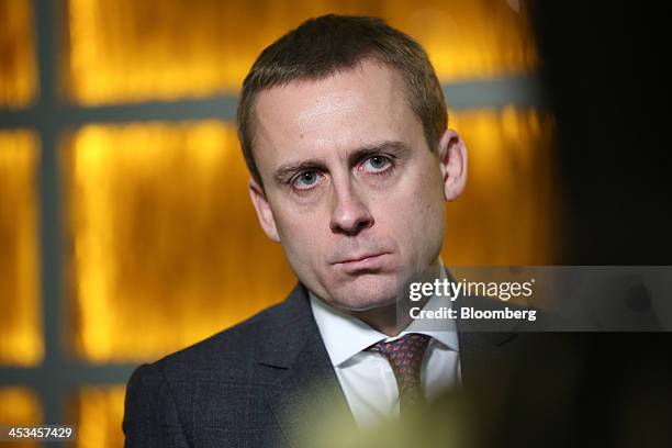 Dmitry Konyaev, chief executive officer of OAO Uralchem, pauses during an interview at the Novotel hotel in Moscow, Russia, on Wednesday, Dec. 4,...
