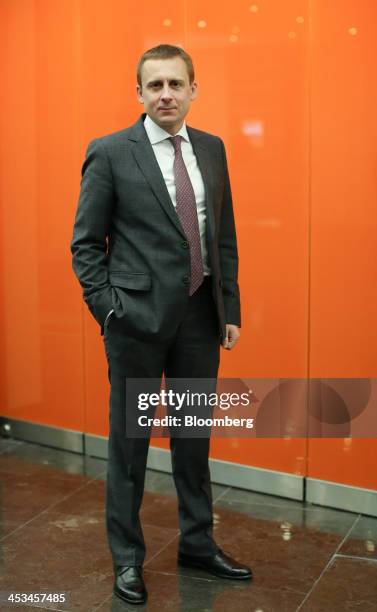 Dmitry Konyaev, chief executive officer of OAO Uralchem, poses for a photograph following a news conference at the Novotel hotel in Moscow, Russia,...