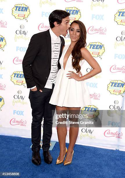 Recording artists Alex Kinsey and Sierra Deaton of Alex & Sierra attend FOX's 2014 Teen Choice Awards at The Shrine Auditorium on August 10, 2014 in...