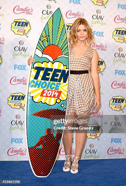 Actress Sasha Pieterse attends FOX's 2014 Teen Choice Awards at The Shrine Auditorium on August 10, 2014 in Los Angeles, California.