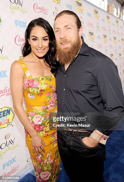 Diva Brie Bella and WWE Superstar Daniel Bryan attend FOX's 2014 Teen Choice Awards at The Shrine Auditorium on August 10, 2014 in Los Angeles,...