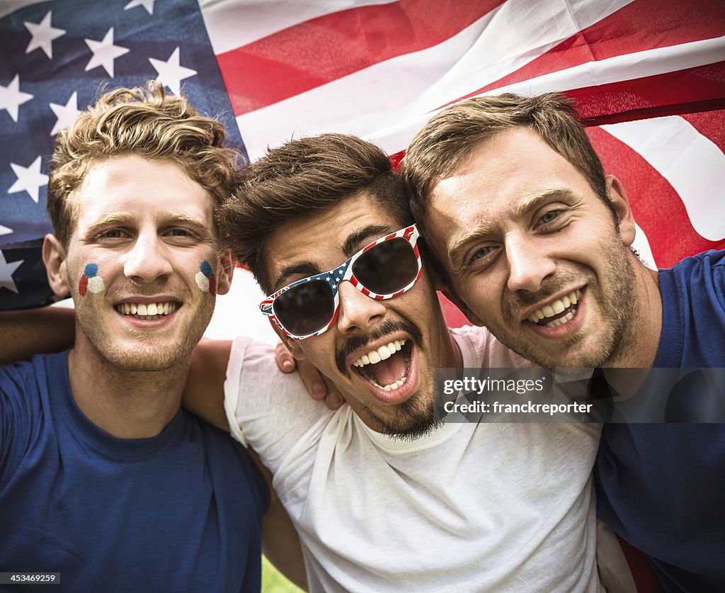 American supporter at the stadium