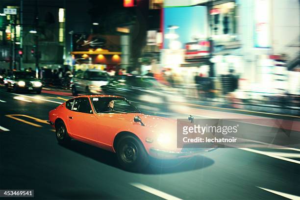 tokyo nightrace oldtimer in una gara - motori sport foto e immagini stock