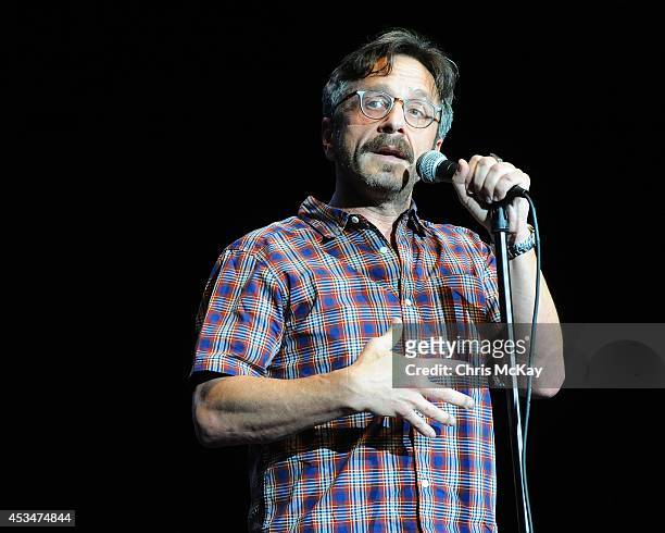 Marc Maron performs during the Funny Or Die Oddball Comedy & Curiosity Festival at Aaron's Amphitheatre on August 10, 2014 in Atlanta, Georgia.