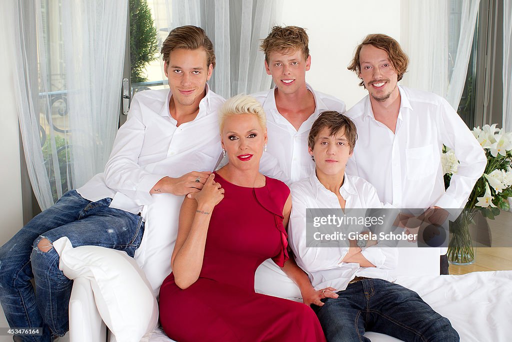 Brigitte Nielsen & Family Photo Session In Milan