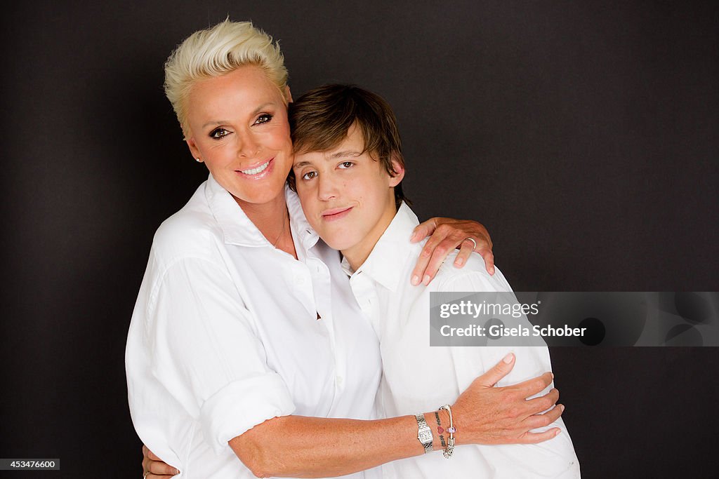 Brigitte Nielsen & Family Photo Session In Milan