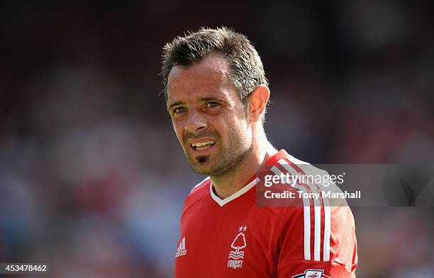 Andy Reid of Nottingham Forest during the Sky Bet Championship match between Nottingham Forest and Blackpool at City Ground on August 9, 2014 in...