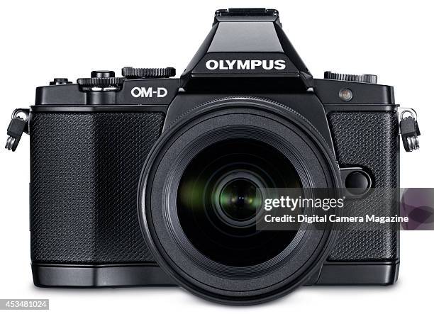 An Olympus OM-D E-M5 digital SLR camera photographed on a white background for a feature on the best kit for night-time photography, on October 31,...