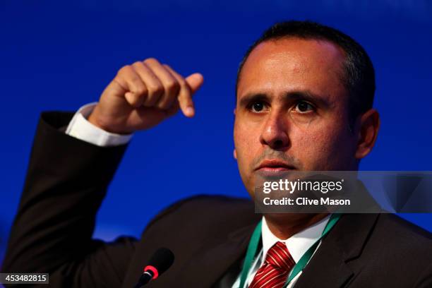 Deputy Minister of Communications, Genildo Lins attends a press conference during a media day ahead of the Final Draw for the 2014 FIFA World Cup at...