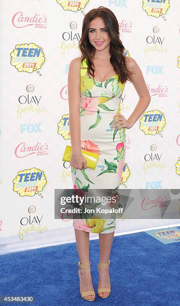 Actress Ryan Newman arrives at the 2014 Teen Choice Awards at The Shrine Auditorium on August 10, 2014 in Los Angeles, California.