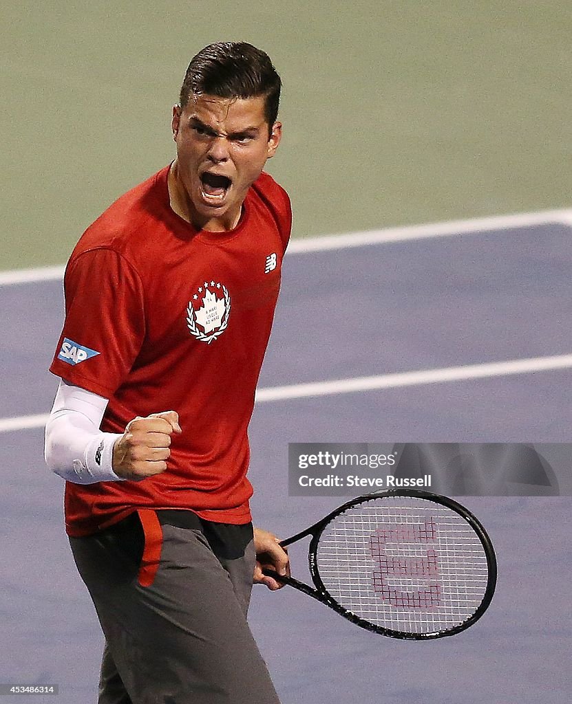 In quarter final action at the Rogers Cup Men's Tennis tournament