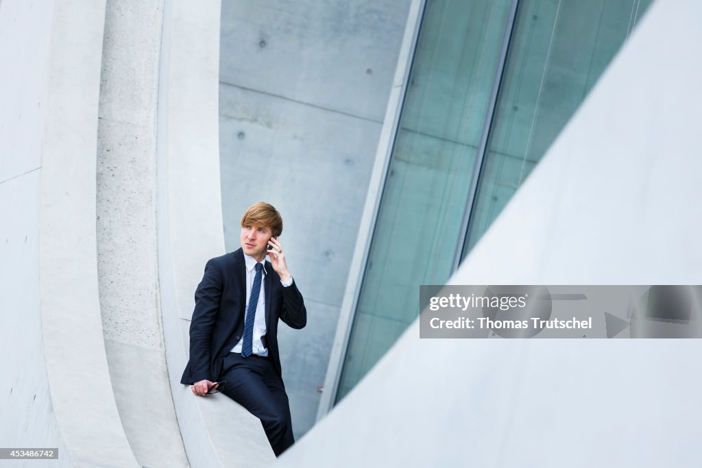 Suit with mobile phone