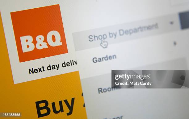 In this photo illustration a laptop displays the B&Q website on August 11, 2014 in Bristol, United Kingdom. This week marks the 20th anniversary of...