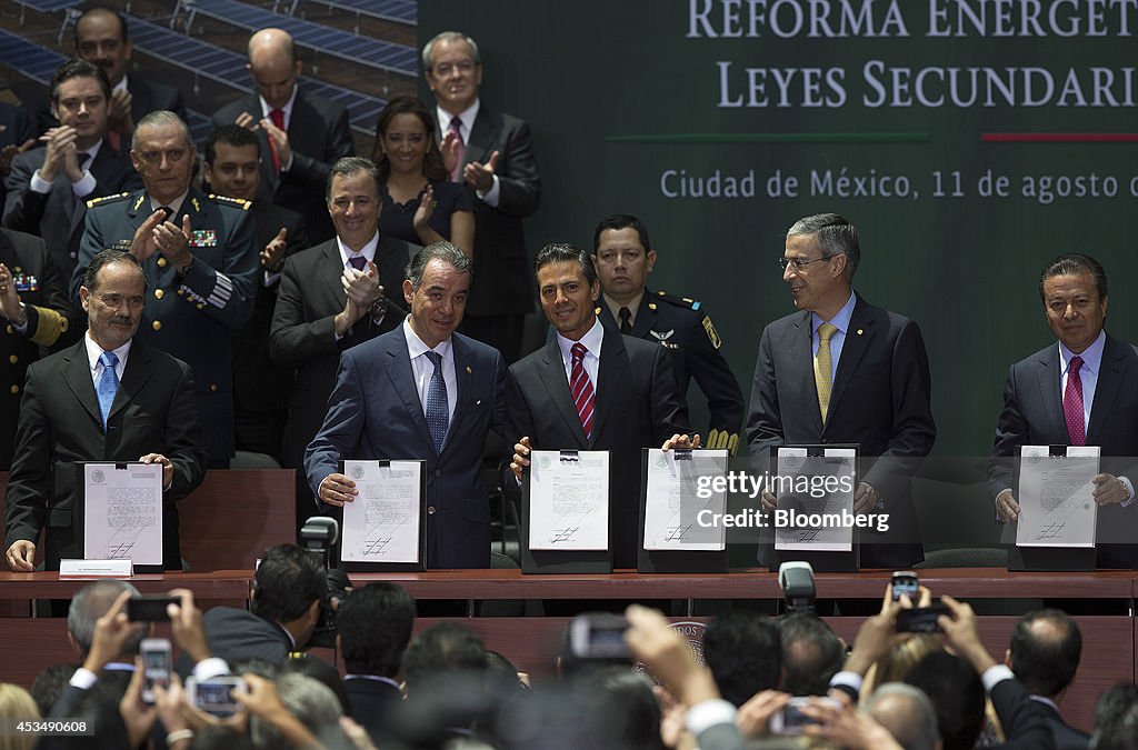 President Enrique Pena Nieto Signs Energy Reform Bill Into Law