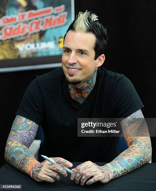 Drummer Jeremy Spencer of Five Finger Death Punch appears at Nellis Air Force Base as the band highlights its campaign to raise awareness about...