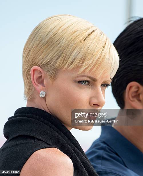 Jaime Pressly is seen at 'Extra' on August 11, 2014 in Los Angeles, California.