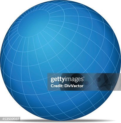 Wireframe blue globe against white Wireframe blue globe against white