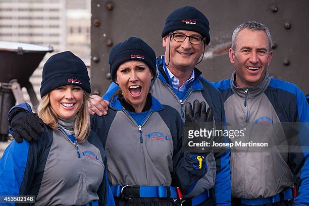 Seven Network Sunrise team Mark Beretta, David Koch, Natalie Barr and Samantha Armytage pose for a photograph during the Melbourne Cup Carnival...