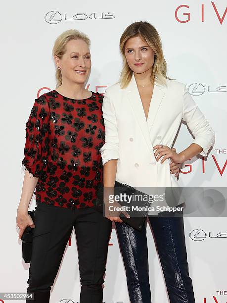 Actress Meryl Streep and Louisa Gummer attend "The Giver" premiere at Ziegfeld Theater on August 11, 2014 in New York City.
