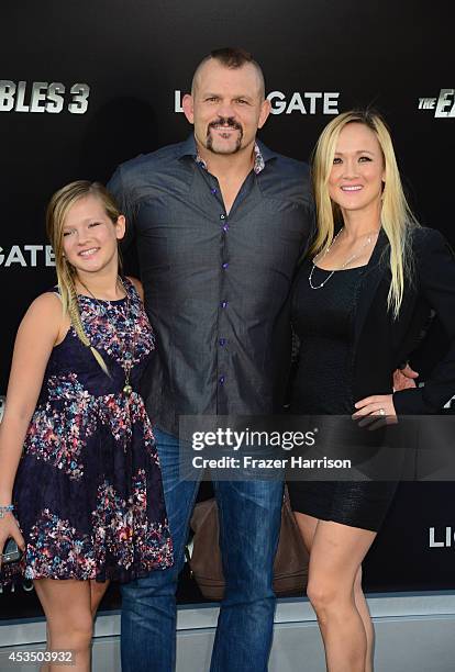 Martial artist Chuck Liddell and Heidi Liddell attend Lionsgate Films' "The Expendables 3" premiere at TCL Chinese Theatre on August 11, 2014 in...