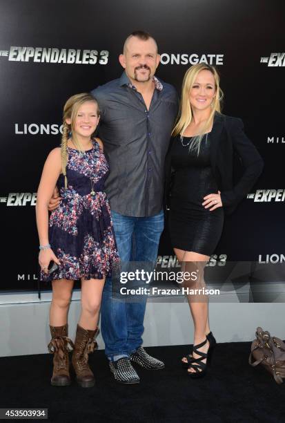 Martial artist Chuck Liddell and Heidi Liddell attend Lionsgate Films' "The Expendables 3" premiere at TCL Chinese Theatre on August 11, 2014 in...