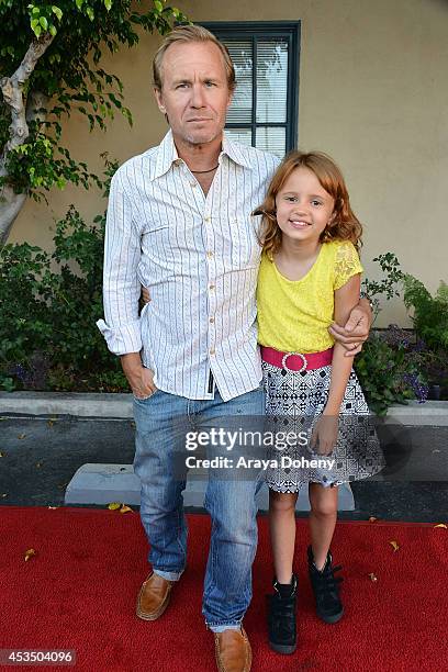 Ian McCrudden and Maggie Elizabeth Jones arrive at the screening of "Child Of Grace" - Arrivals at Raleigh Studios on August 11, 2014 in Los Angeles,...