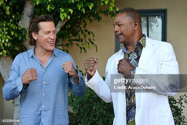 Thomas Hildreth and Carl Weathers arrive at the screening of "Child Of Grace" - Arrivals at Raleigh Studios on August 11, 2014 in Los Angeles,...