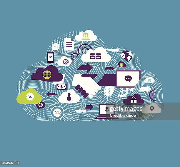 cloud communication - cloud computing stock illustrations