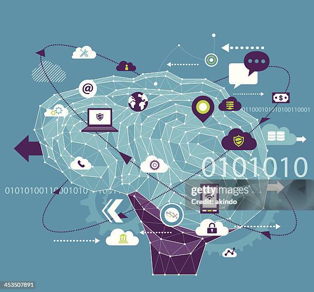 digital thinking - synapse stock illustrations