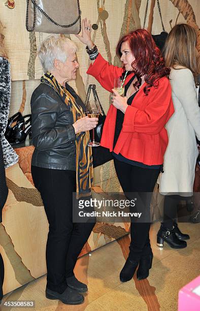 Dame Judi Dench and Finty Williams attend as the Christmas lights are switched on at Stella McCartney on December 4, 2013 in London, England.