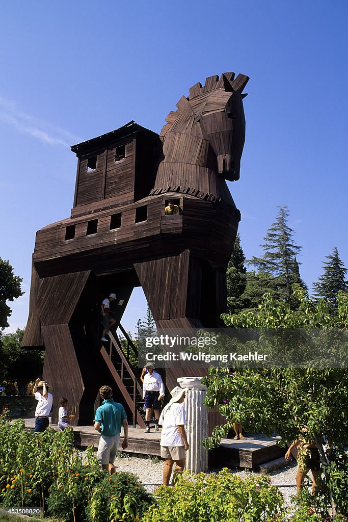 Turkey, Troy, Replica Of Trojan Horse...