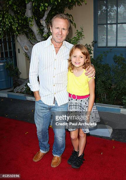 Director Ian McCrudden and Actress Maggie Elizabeth Jones attend the premiere "Child Of Grace" at Raleigh Studios on August 11, 2014 in Los Angeles,...