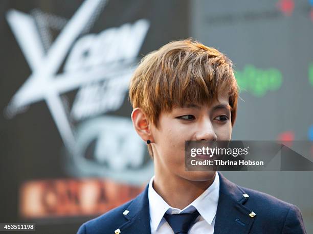Of BTS, Bangtan Boys. Attends KCON 2014 at the Los Angeles Memorial Sports Arena on August 10, 2014 in Los Angeles, California.