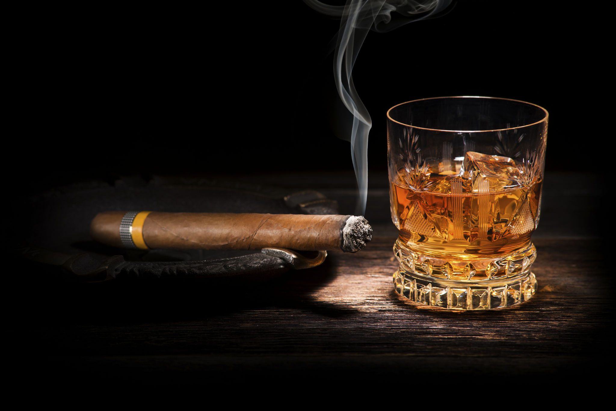 cigar and whiskey