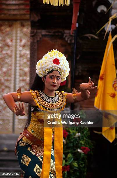 Indonesia, Bali, Barong Dance, Girl Dancer, Representing The Servant Of The Rangda.