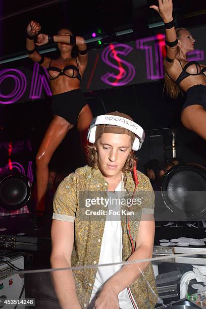 Mosey performs during the The DJ Mosey Party at the VIP Room Saint Tropez Room Saint Tropez on August 11, 2014 in Saint Tropez, France.